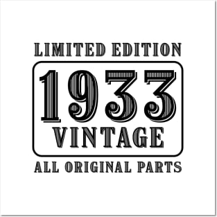 All original parts vintage 1933 limited edition birthday Posters and Art